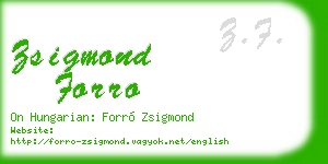 zsigmond forro business card